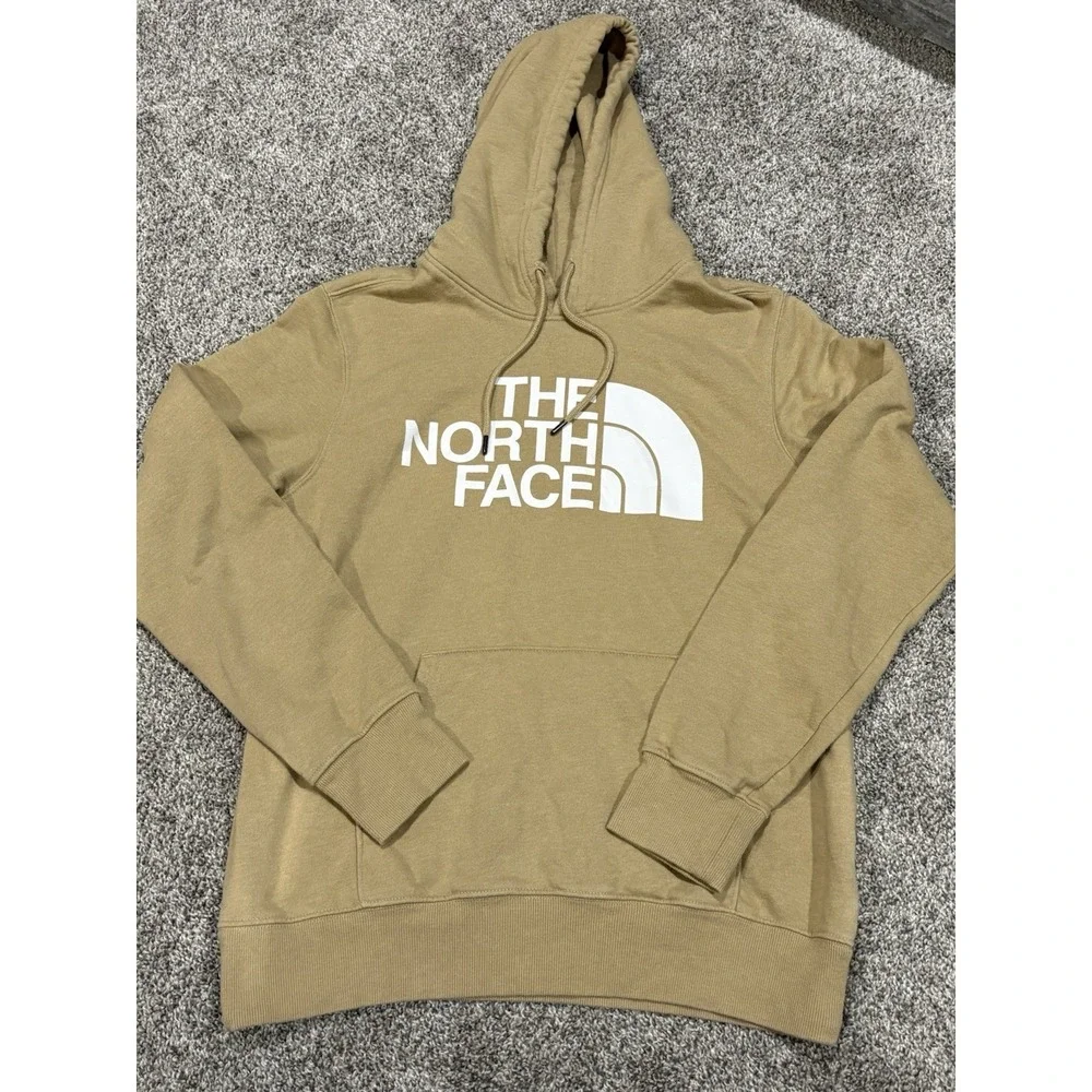 The North Face Hoodie Medium  Adult Beige Long Sleeve Pullover Sweatshirt Mens